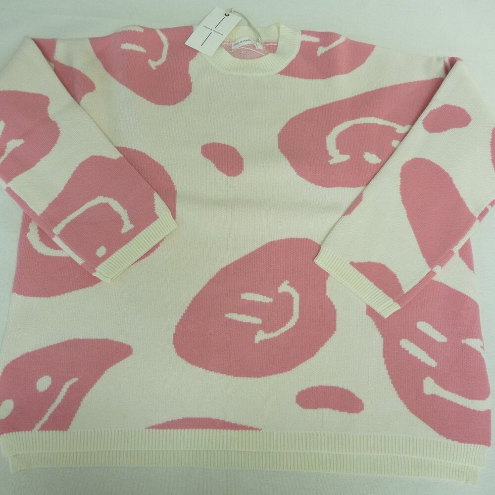 Women’s Moon & Madison Smiley Face Sweater